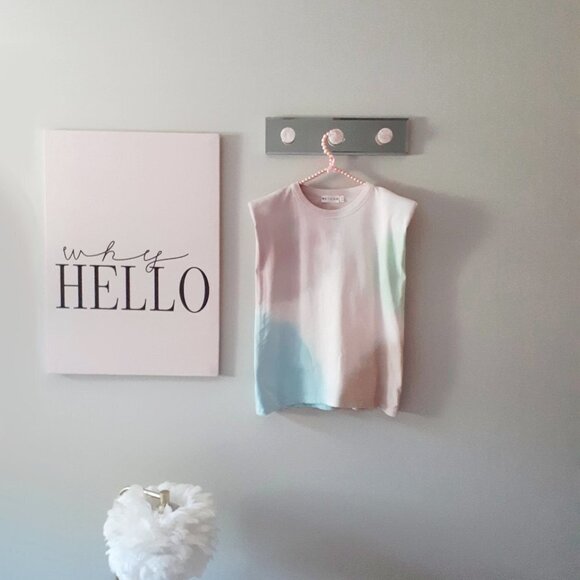 EUC Retrod tie dye cotton padded shoulder muscle top, M - Picture 3 of 8